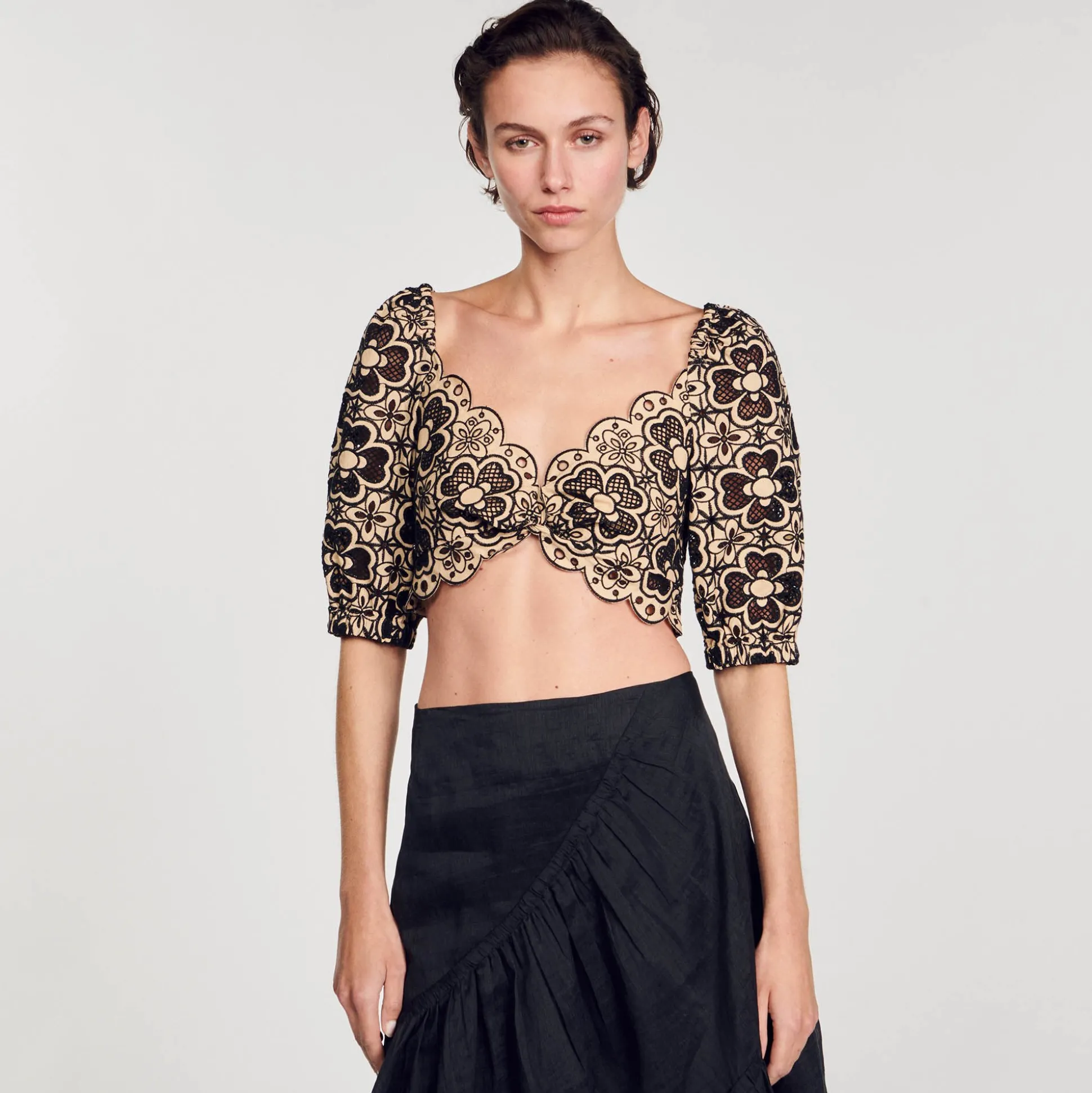 Top Court En Broderie Anglaise
