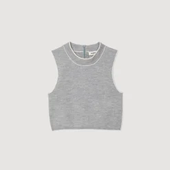 Top Court En Maille Sans Manches