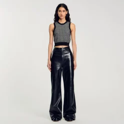 Top En Maille à Carreaux