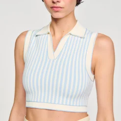 Top Rayé En Maille
