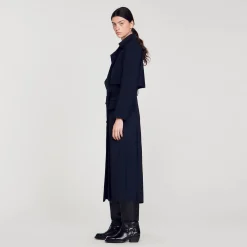 Trench Long à Découpes Côtés