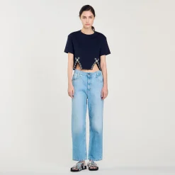 T-shirt Court Orné De Strass