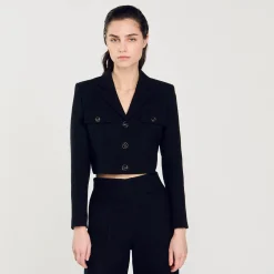 Veste Courte Boutonnée En Tweed
