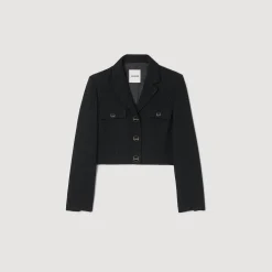Veste Courte Boutonnée En Tweed