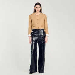Veste Courte En Laine Mélangée
