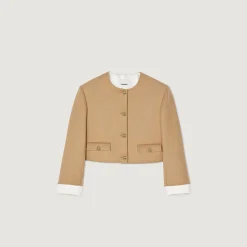Veste Courte En Laine Mélangée