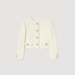 Veste Courte En Tissu Bouclé
