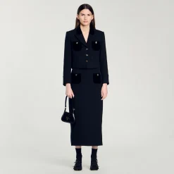 Veste Courte En Tweed Velours