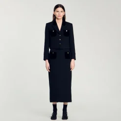 Veste Courte En Tweed Velours