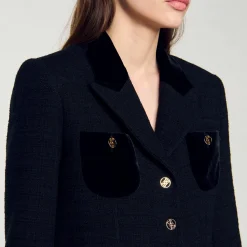 Veste Courte En Tweed Velours