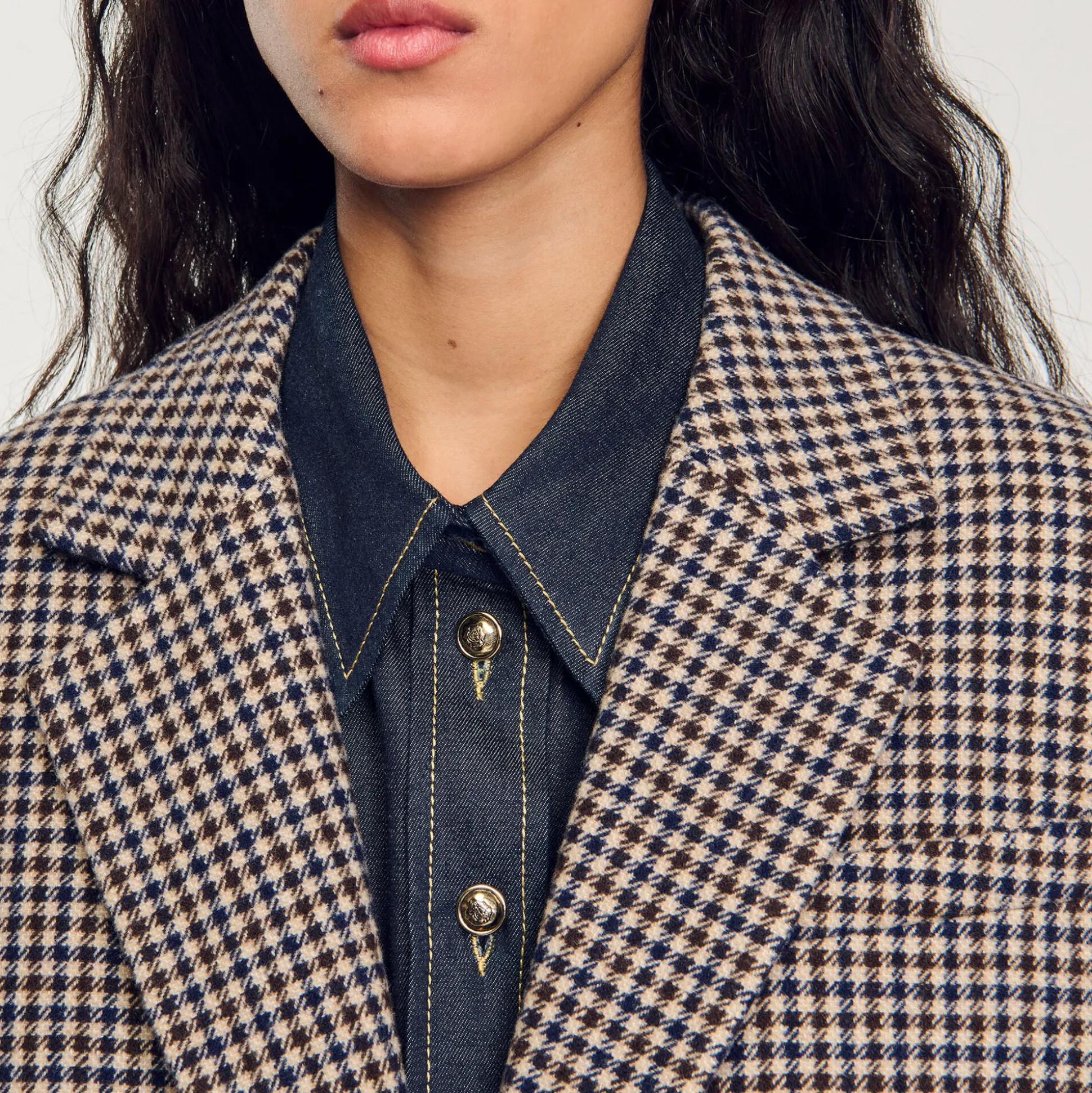 Veste De Costume à Petits Carreaux