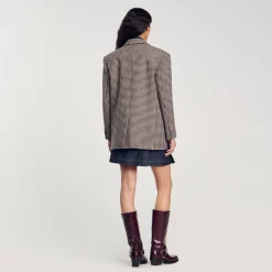 Veste De Costume à Petits Carreaux