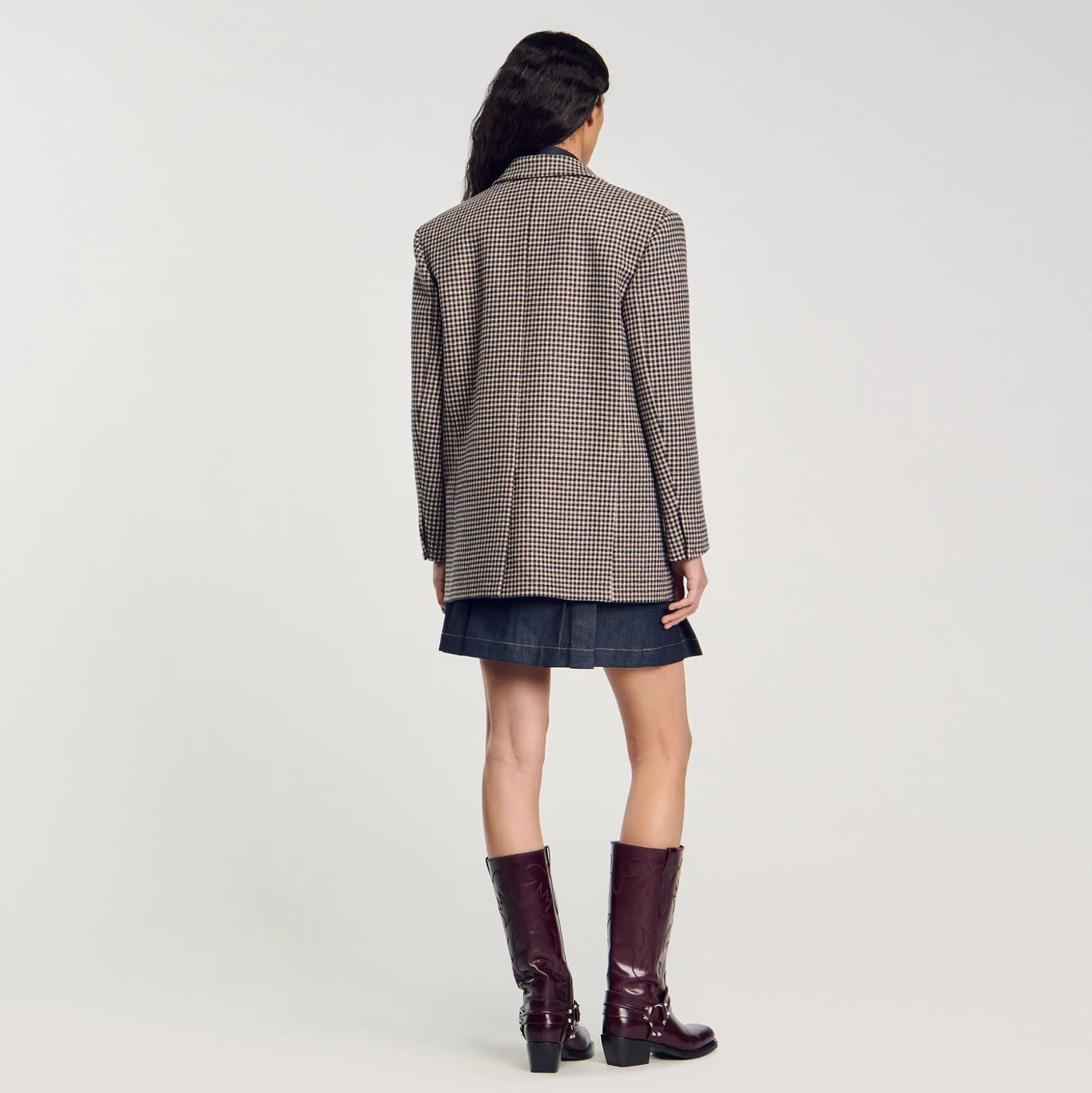 Veste De Costume à Petits Carreaux