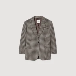 Veste De Costume à Petits Carreaux