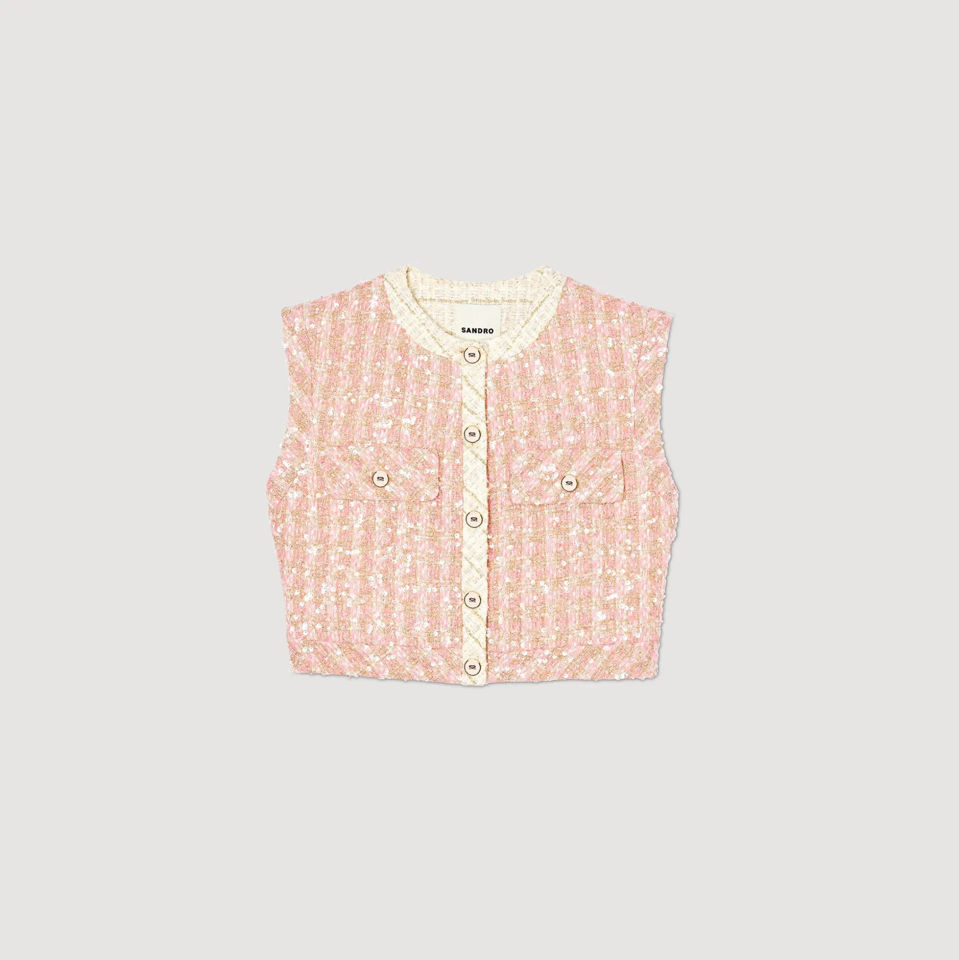 Veste Sans Manches En Tweed